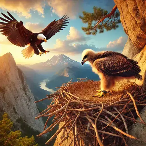 داستان داستان جوجه عقابی که بر ترس از پرواز غلبه کرد | قصه آموزنده کودکان