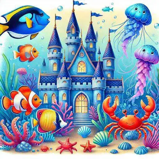 داستان داستان کودکانه: مسئولیت پذیری موجودات دریایی در نگهبانی از قلعه آبی