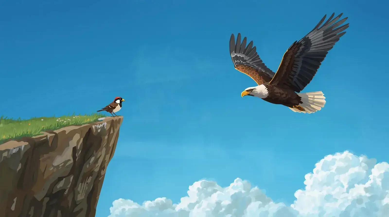 داستان گنجشکی که می خواست مثل عقاب پرواز کند