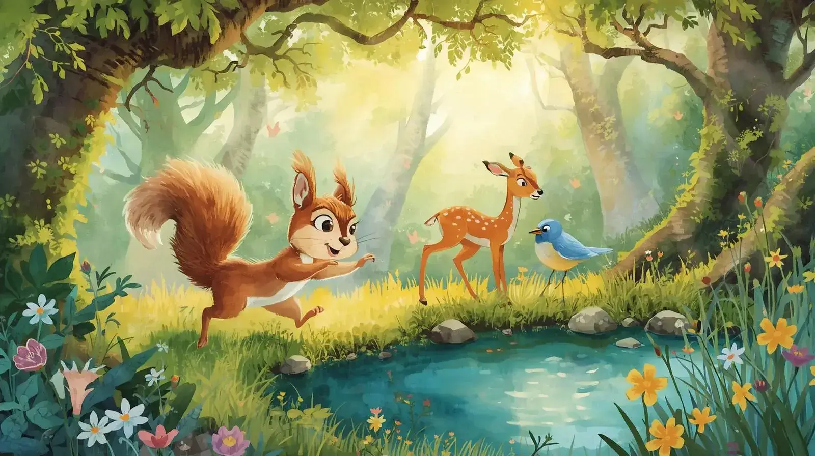 داستان ماجراجویی سنجاب کنجکاو در جنگل بزرگ