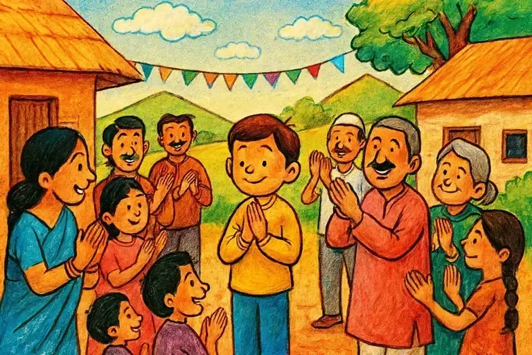 داستان جشن دهکده و پسر با ادب