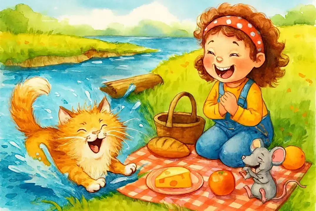داستان ماجرای خنده دار پیک نیک سارا، گربه ملوس و موش باهوش