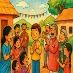 جشن دهکده و پسر با ادب