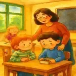 داستان کودکانه درباره اجازه گرفتن برای استفاده از وسایل دوستان در مدرسه