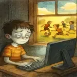 پسر و بازی های کامپیوتری بی پایان