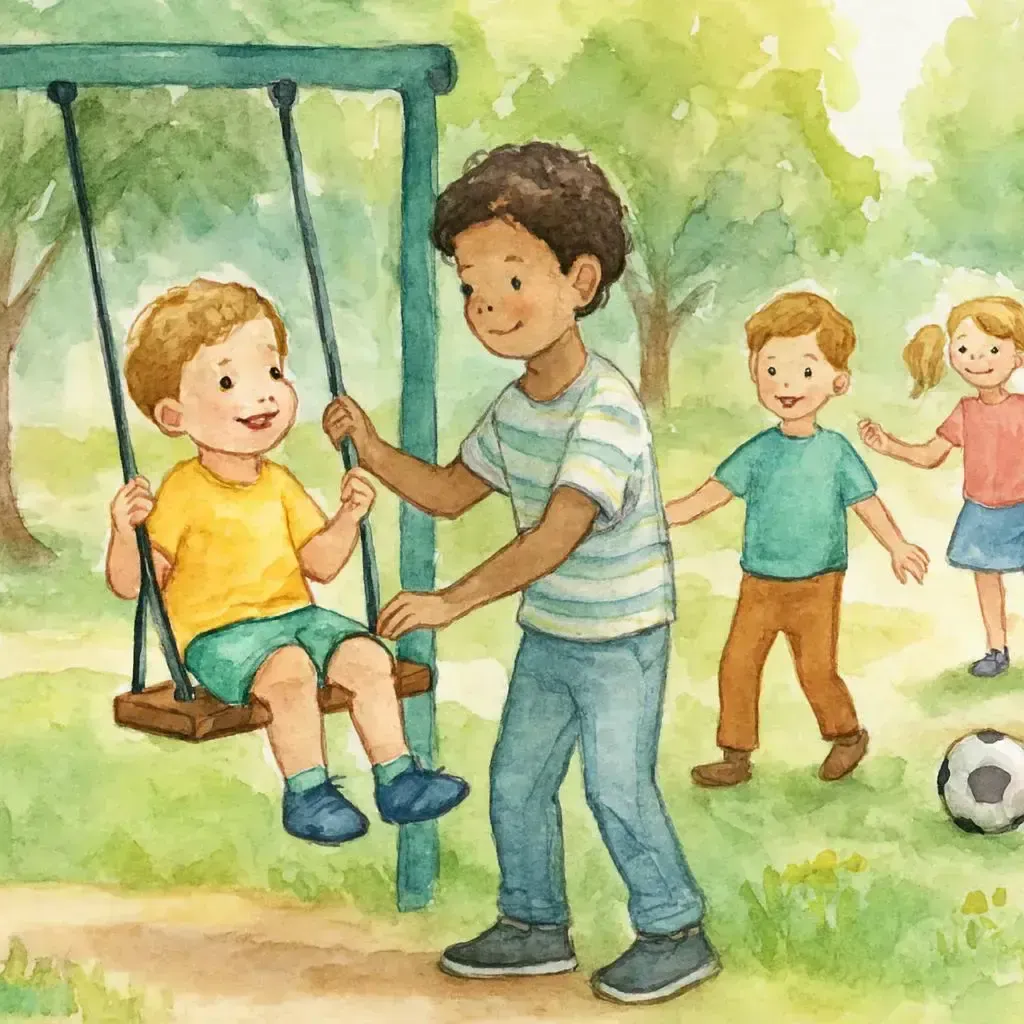 داستان داستان کودکانه دوستی با کمک کردن در پارک