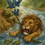 شیر بی فکر و رودخانه خشمگین