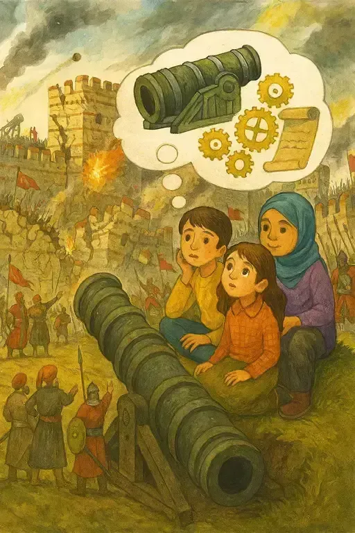 داستان داستان کودکانه طولانی درباره فتح قسطنطنیه و اهمیت علم و نوآوری