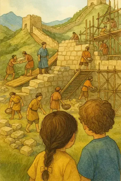 داستان داستان کودکانه طولانی درباره ساخت دیوار چین و درس تلاش و پشتکار