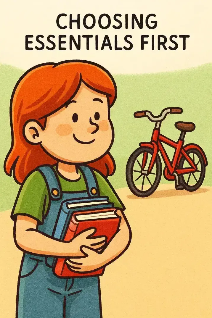 داستان داستان سارا و دوچرخه آرزوها درباره اولویت بندی خریدهای ضروری