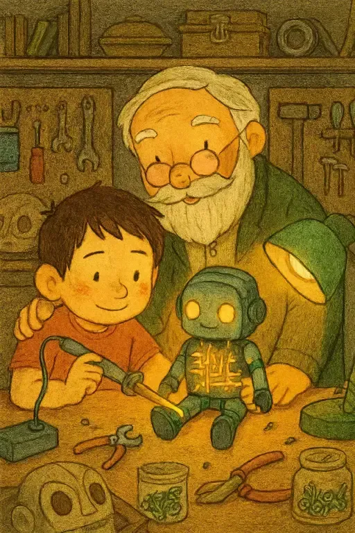 داستان داستان کودکانه اختراع بزرگ و تجربه پدربزرگ مخترع