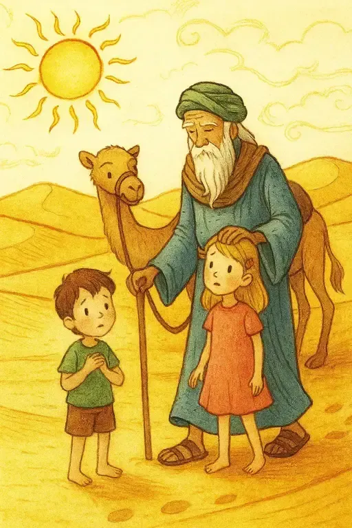 داستان داستان کودکانه سفر در کویر و تجربه پیرمرد آب دان