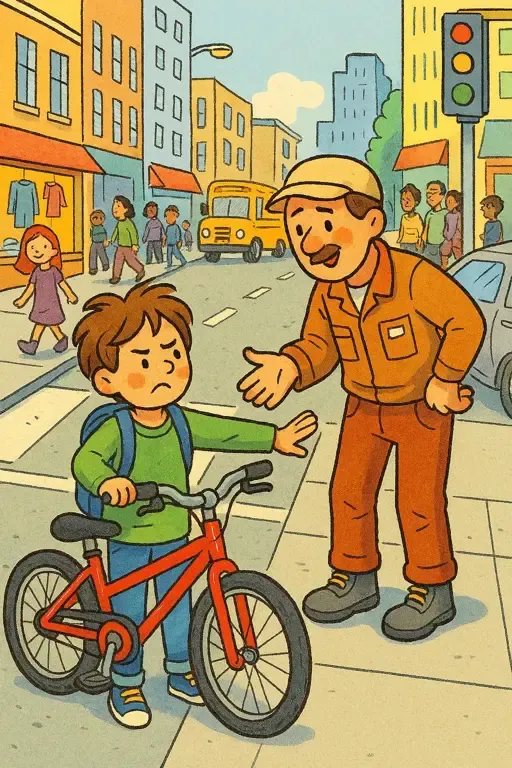 داستان پسر دوچرخه سوار و غریبه در خیابان شلوغ
