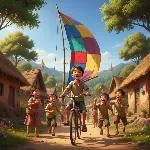 پسرک خلاق و دوچرخه ی بادبادکی