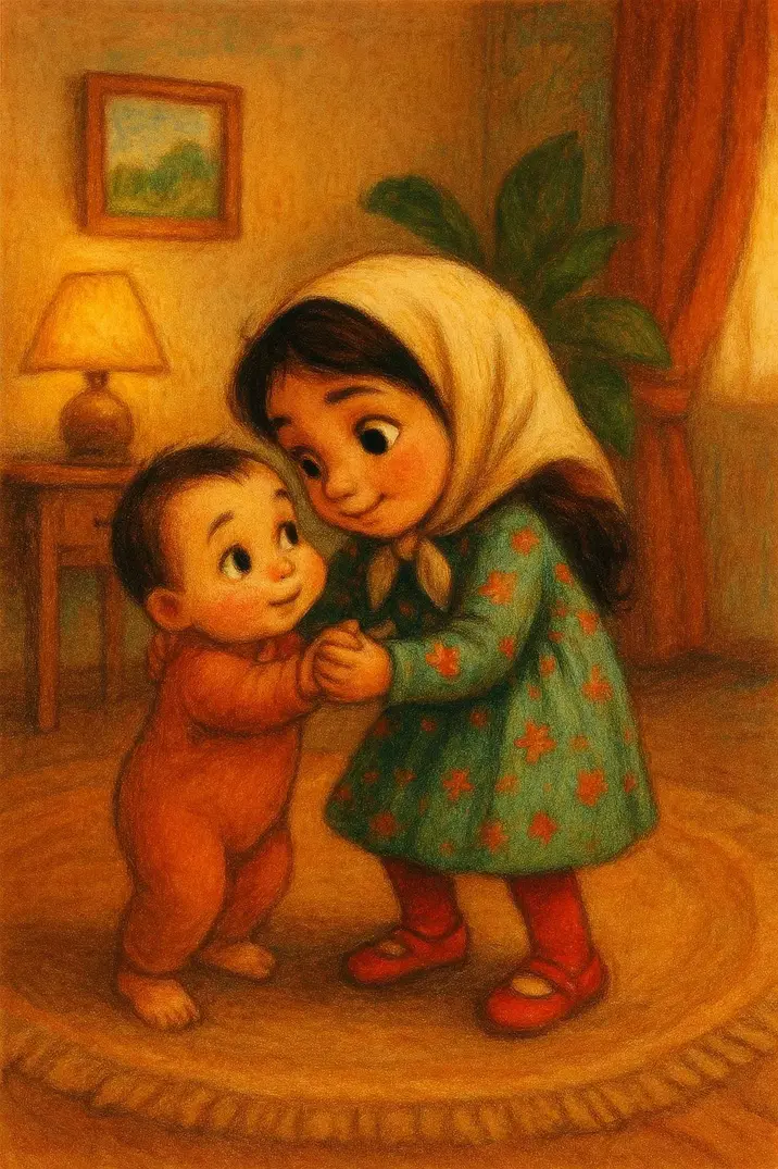 داستان داستان کودکانه درباره حسادت به برادر کوچکتر: نادیا و کفش های قرمز