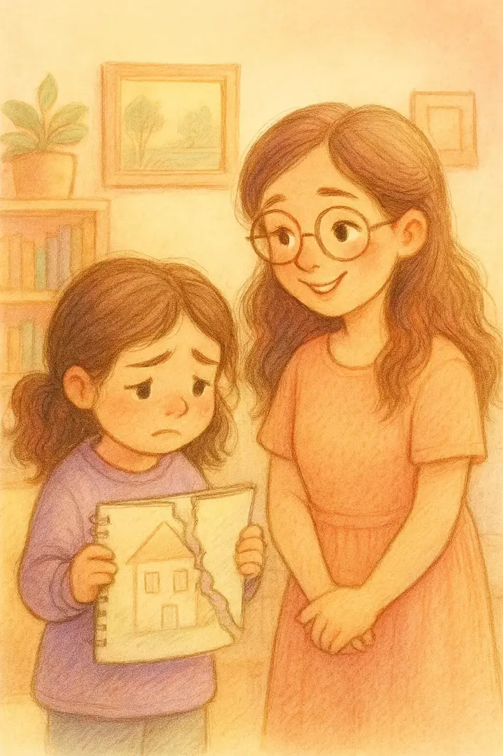 داستان داستان کودکانه بلند درباره اجازه گرفتن: سارا و دفترچه نقاشی خواهرش