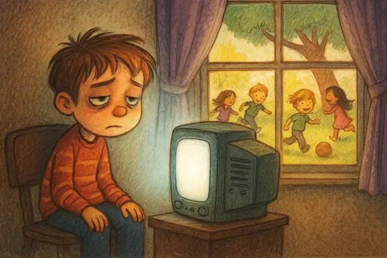 داستان داستان کودکانه پسرکی که همیشه پای تلویزیون بود
