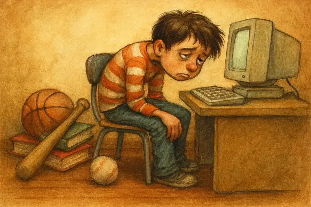 داستان داستان کودکانه پسری که همیشه جلوی کامپیوتر می نشست