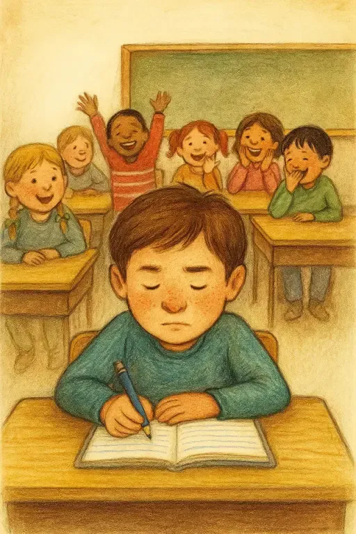 داستان داستان کودکانه تمرکز در کلاس با وجود بچه های شلوغ