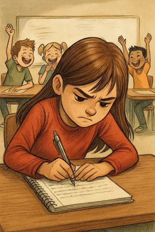 داستان داستان کودکانه یادداشت برداری سریع در کلاس شلوغ