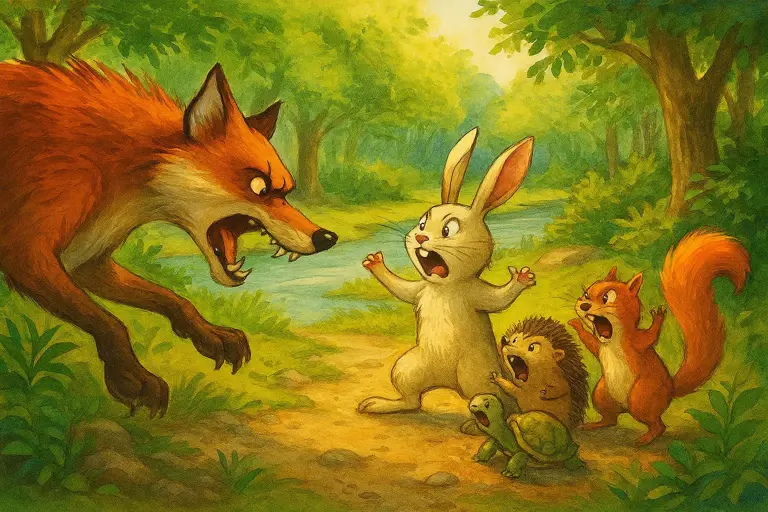 داستان ماجرای خرگوش شجاع و روباه فریبکار