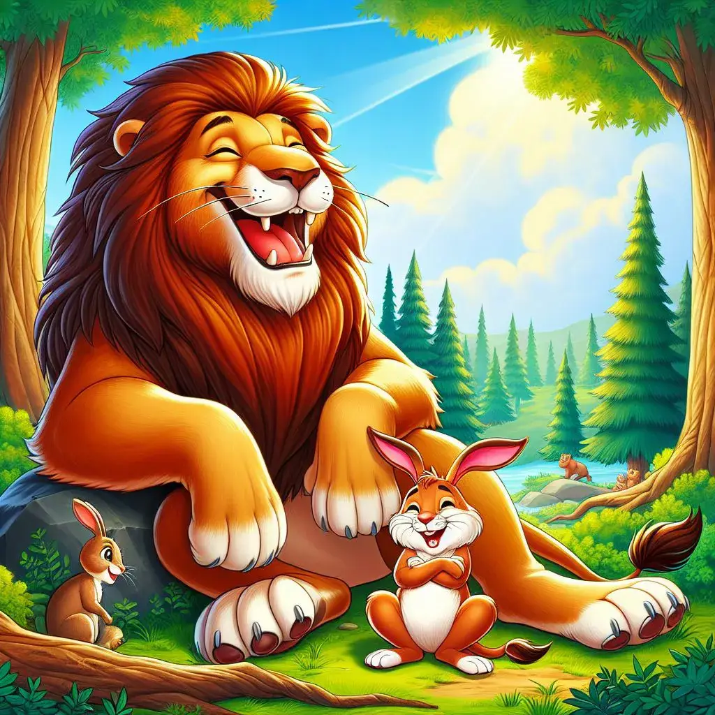 داستان ماجرای دو دوست: شیر و خرگوش