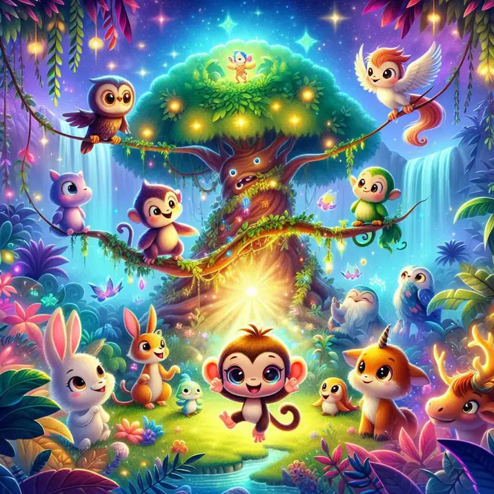 داستان ماجراهای میمونه در جنگل جادوئی