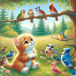 ماجرای گربه کوچولو و دوستی با پرنده ها