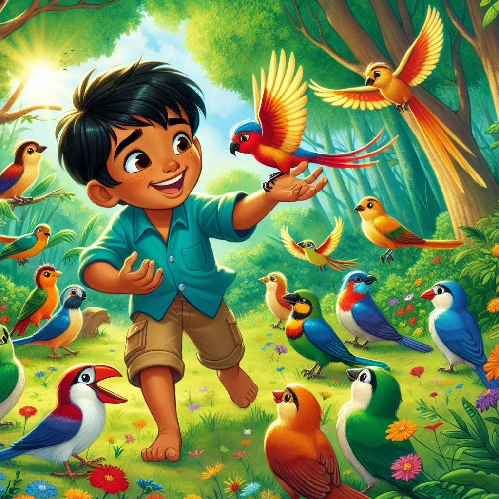 داستان ماجراجویی کوشا و دوستی با پرنده های رنگی